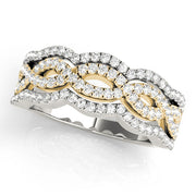 Infinity Multirow Split Prong Half Eternity Ring in 10K/14K gold and platinum with certified lab-grown or natural diamonds