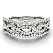 Infinity Multirow Split Prong Half Eternity Ring in Gold & Platinum