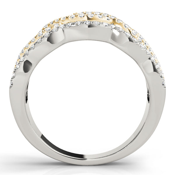Infinity Multirow Split Prong Half Eternity Ring in Gold & Platinum