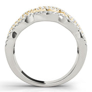 Infinity Multirow Split Prong Half Eternity Ring in Gold & Platinum