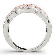 Infinity Multirow Split Prong Half Eternity Ring in Gold & Platinum