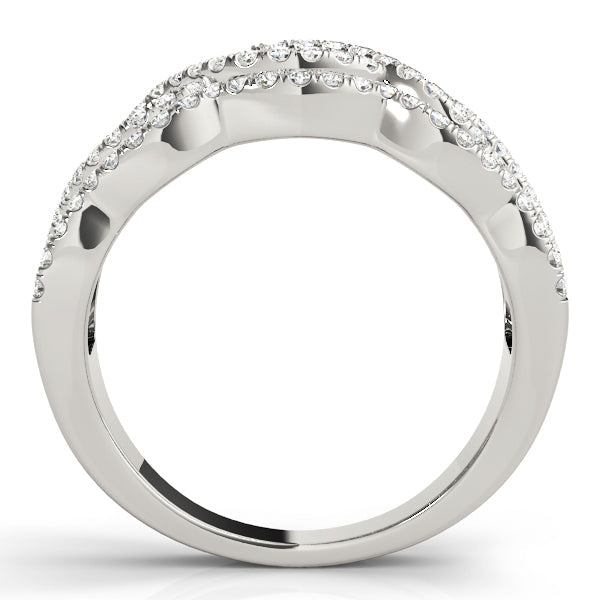 Infinity Multirow Split Prong Half Eternity Ring in Gold & Platinum