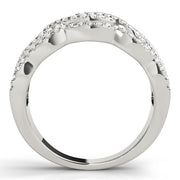 Infinity Multirow Split Prong Half Eternity Ring in Gold & Platinum