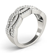 Infinity Multirow Split Prong Half Eternity Ring in Gold & Platinum