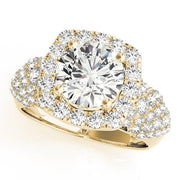 Brilliant Fashion Band Round Diamond Engagement Ring in 10K/14K gold and platinum with certified lab-grown or natural diamonds