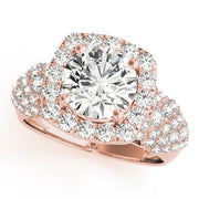Brilliant Fashion Band Round Diamond Engagement Ring in 10K/14K gold and platinum with certified lab-grown or natural diamonds