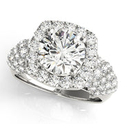 Brilliant Fashion Band Round Diamond Engagement Ring in 10K/14K gold and platinum with certified lab-grown or natural diamonds