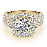 Brilliant Fashion Band Round Diamond Engagement Ring in 10K/14K gold and platinum with certified lab-grown or natural diamonds