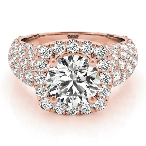 Brilliant Fashion Band Round Diamond Engagement Ring in 10K/14K gold and platinum with certified lab-grown or natural diamonds