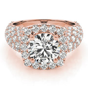 Brilliant Fashion Band Round Diamond Engagement Ring in 10K/14K gold and platinum with certified lab-grown or natural diamonds