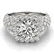 Brilliant Fashion Band Round Diamond Engagement Ring in 10K/14K gold and platinum with certified lab-grown or natural diamonds
