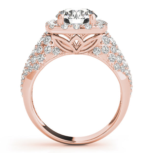 Brilliant Fashion Band Round Diamond Engagement Ring in 10K/14K gold and platinum with certified lab-grown or natural diamonds