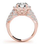 Brilliant Fashion Band Round Diamond Engagement Ring in 10K/14K gold and platinum with certified lab-grown or natural diamonds