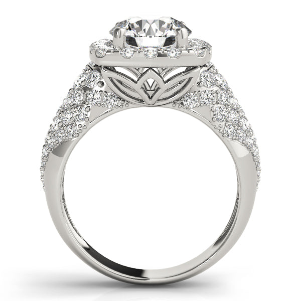 Brilliant Fashion Band Round Diamond Engagement Ring in 10K/14K gold and platinum with certified lab-grown or natural diamonds
