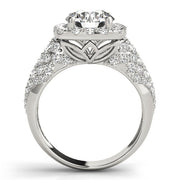Brilliant Fashion Band Round Diamond Engagement Ring in 10K/14K gold and platinum with certified lab-grown or natural diamonds
