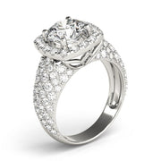Brilliant Fashion Band Round Diamond Engagement Ring in 10K/14K gold and platinum with certified lab-grown or natural diamonds