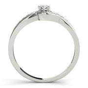 Elegant Sidestone Round Diamond Engagement Ring in 10K/14K gold and platinum with certified lab-grown or natural diamonds
