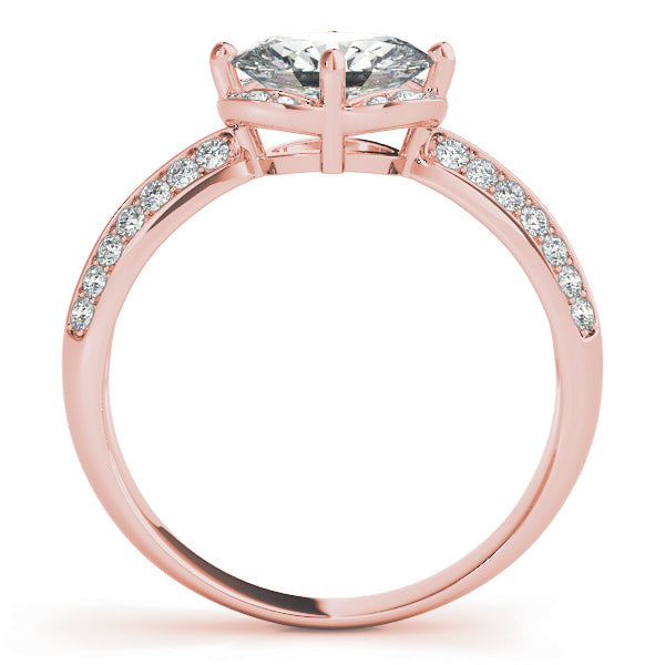 Heirloom Sidestone Oval Diamond Engagement Ring in 10K/14K gold and platinum with certified lab-grown or natural diamonds