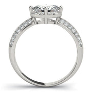 Heirloom Sidestone Oval Diamond Engagement Ring in 10K/14K gold and platinum with certified lab-grown or natural diamonds