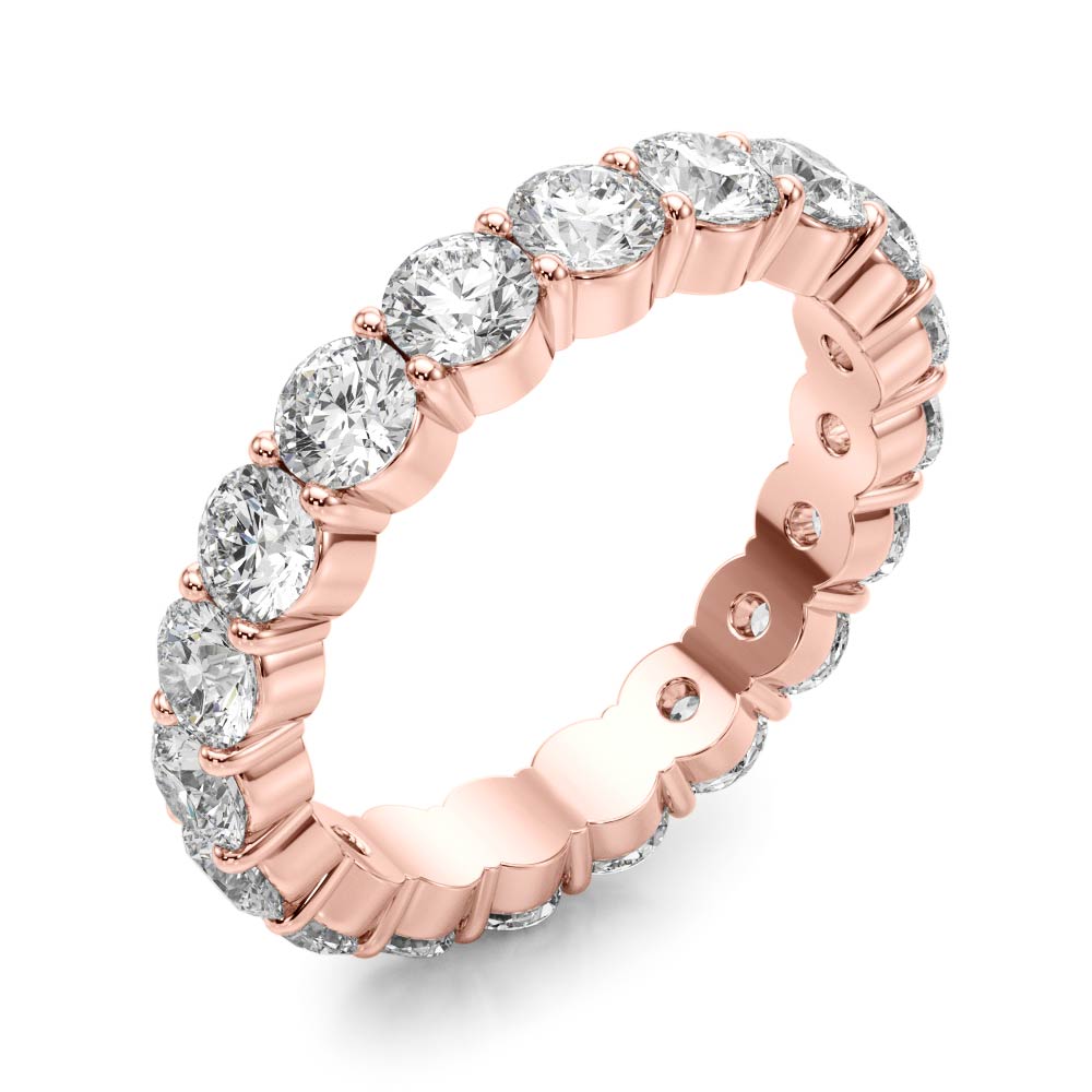 Shared Prong Full Eternity Ring in Gold & Platinum