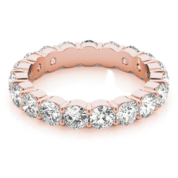 Shared Prong Full Eternity Ring in Gold & Platinum