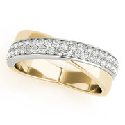 Double Row Twisted Half Eternity Ring in 10K/14K gold and platinum with certified lab-grown or natural diamonds