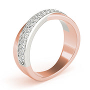Double Row Twisted Half Eternity Ring in Gold & Platinum