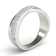 Double Row Twisted Half Eternity Ring in Gold & Platinum