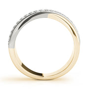 Double Row Twisted Half Eternity Ring in Gold & Platinum