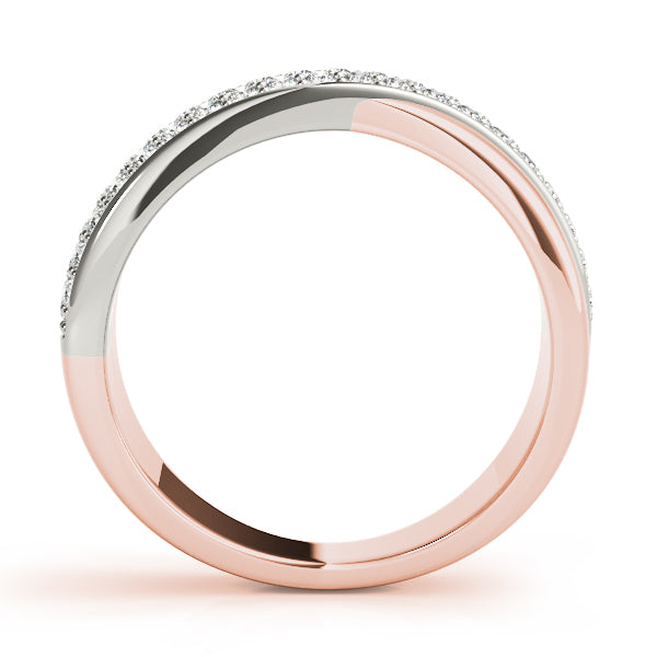Double Row Twisted Half Eternity Ring in Gold & Platinum