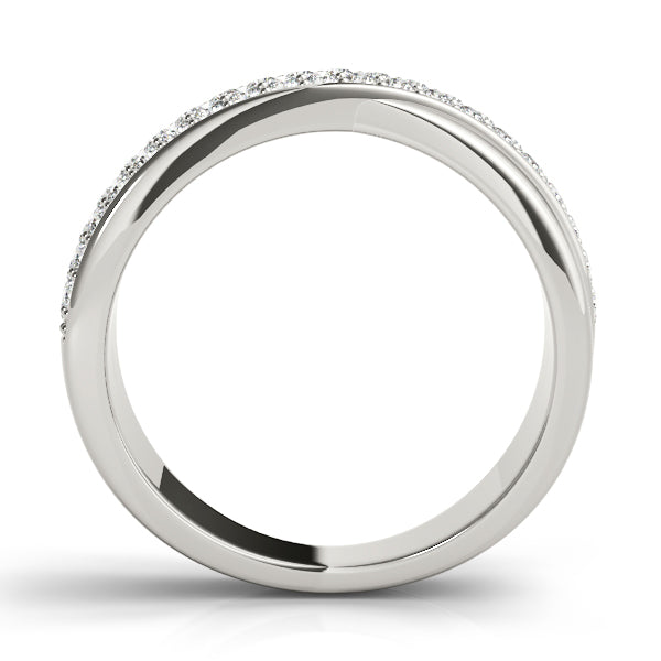 Double Row Twisted Half Eternity Ring in Gold & Platinum