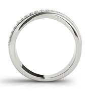 Double Row Twisted Half Eternity Ring in Gold & Platinum