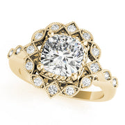 Regal Color Rings Cushion Diamond Engagement Ring in 10K/14K gold and platinum with certified lab-grown or natural diamonds