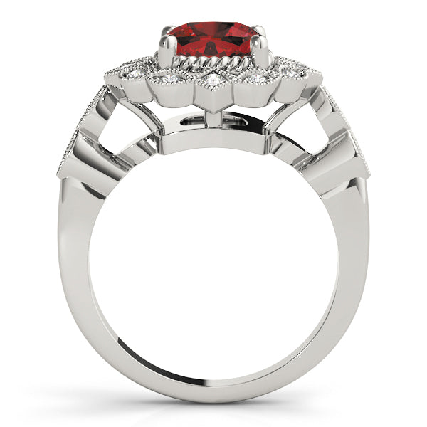 Regal Color Rings Cushion Diamond Engagement Ring in 10K/14K gold and platinum with certified lab-grown or natural diamonds