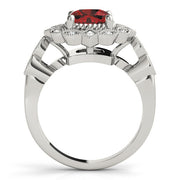 Regal Color Rings Cushion Diamond Engagement Ring in 10K/14K gold and platinum with certified lab-grown or natural diamonds