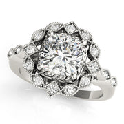 Regal Color Rings Cushion Diamond Engagement Ring in 10K/14K gold and platinum with certified lab-grown or natural diamonds