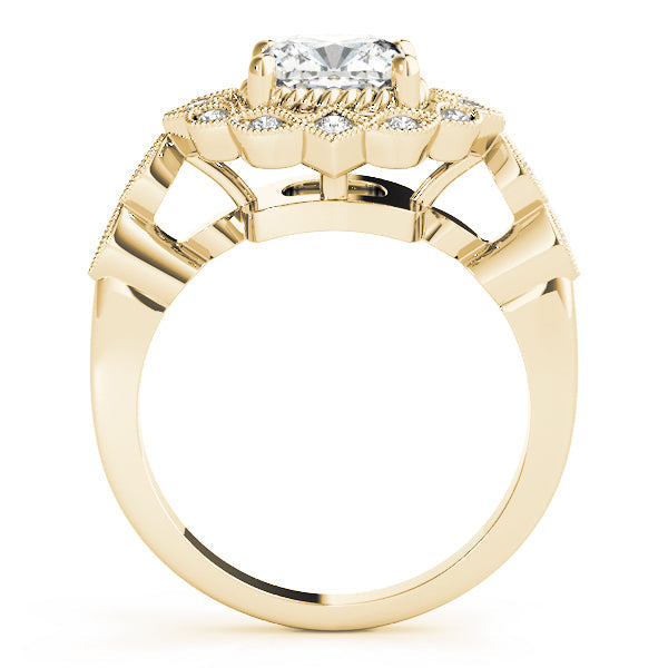 Regal Color Rings Cushion Diamond Engagement Ring in 10K/14K gold and platinum with certified lab-grown or natural diamonds