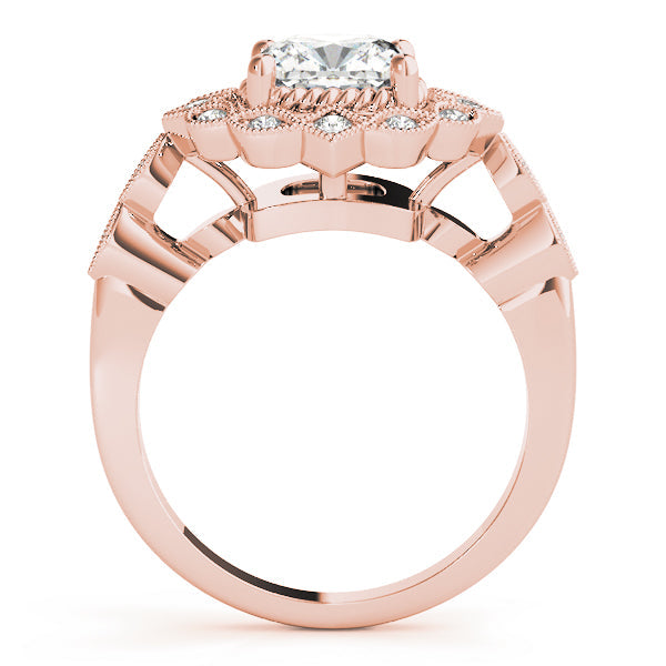 Regal Color Rings Cushion Diamond Engagement Ring in 10K/14K gold and platinum with certified lab-grown or natural diamonds