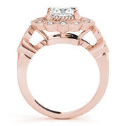 Regal Color Rings Cushion Diamond Engagement Ring in 10K/14K gold and platinum with certified lab-grown or natural diamonds
