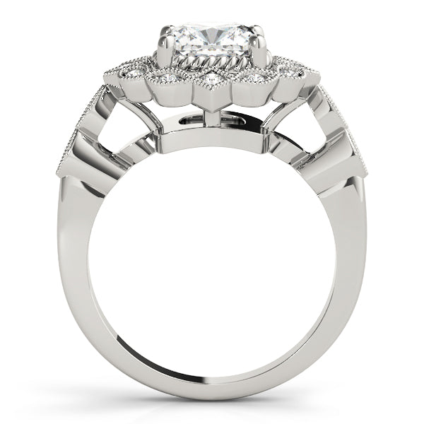 Regal Color Rings Cushion Diamond Engagement Ring in 10K/14K gold and platinum with certified lab-grown or natural diamonds
