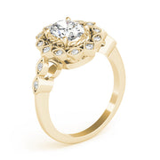 Sophisticated Color Rings Oval Diamond Engagement Ring in 10K/14K gold and platinum with certified lab-grown or natural diamonds