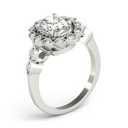 Sophisticated Color Rings Oval Diamond Engagement Ring in 10K/14K gold and platinum with certified lab-grown or natural diamonds