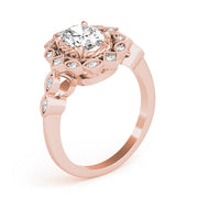 Sophisticated Color Rings Oval Diamond Engagement Ring in 10K/14K gold and platinum with certified lab-grown or natural diamonds