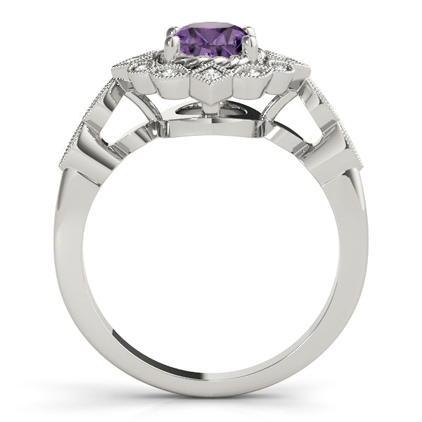 Sophisticated Color Rings Oval Diamond Engagement Ring in 10K/14K gold and platinum with certified lab-grown or natural diamonds