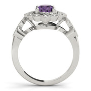 Sophisticated Color Rings Oval Diamond Engagement Ring in 10K/14K gold and platinum with certified lab-grown or natural diamonds
