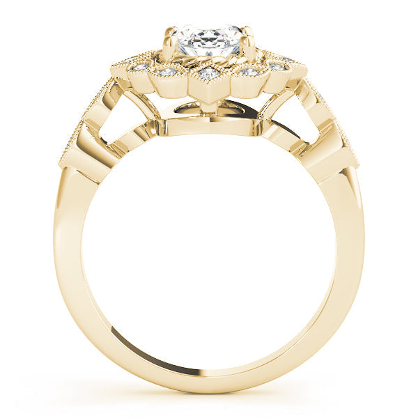 Sophisticated Color Rings Oval Diamond Engagement Ring in 10K/14K gold and platinum with certified lab-grown or natural diamonds