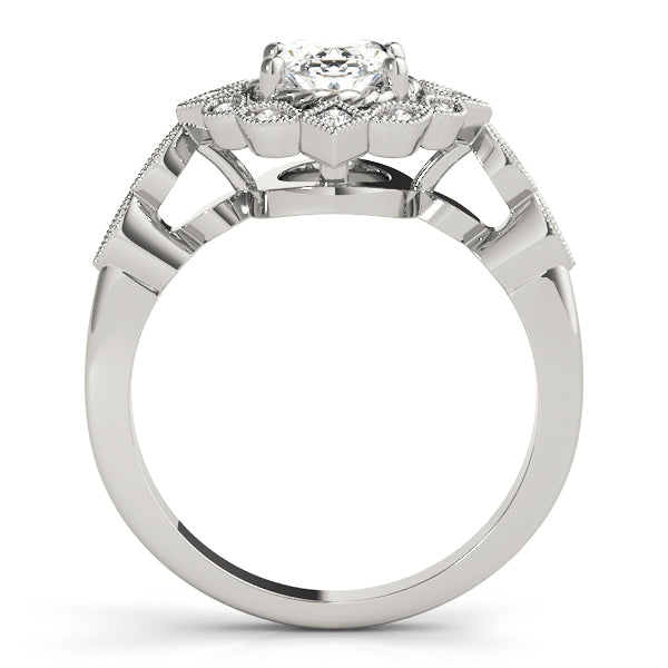 Sophisticated Color Rings Oval Diamond Engagement Ring in 10K/14K gold and platinum with certified lab-grown or natural diamonds