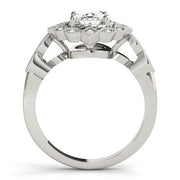 Sophisticated Color Rings Oval Diamond Engagement Ring in 10K/14K gold and platinum with certified lab-grown or natural diamonds