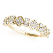 Prong Set Stackable Half Eternity Ring in 10K/14K gold and platinum with certified lab-grown or natural diamonds