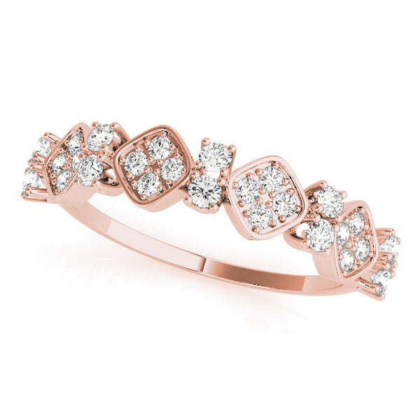 Prong Set Stackable Half Eternity Ring in Gold & Platinum